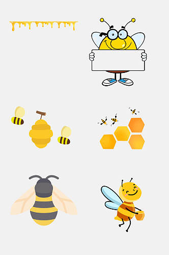 蜜蜂卡通蜜蜂蜜蜂宝宝蜂蜜蜂巢设计元素3