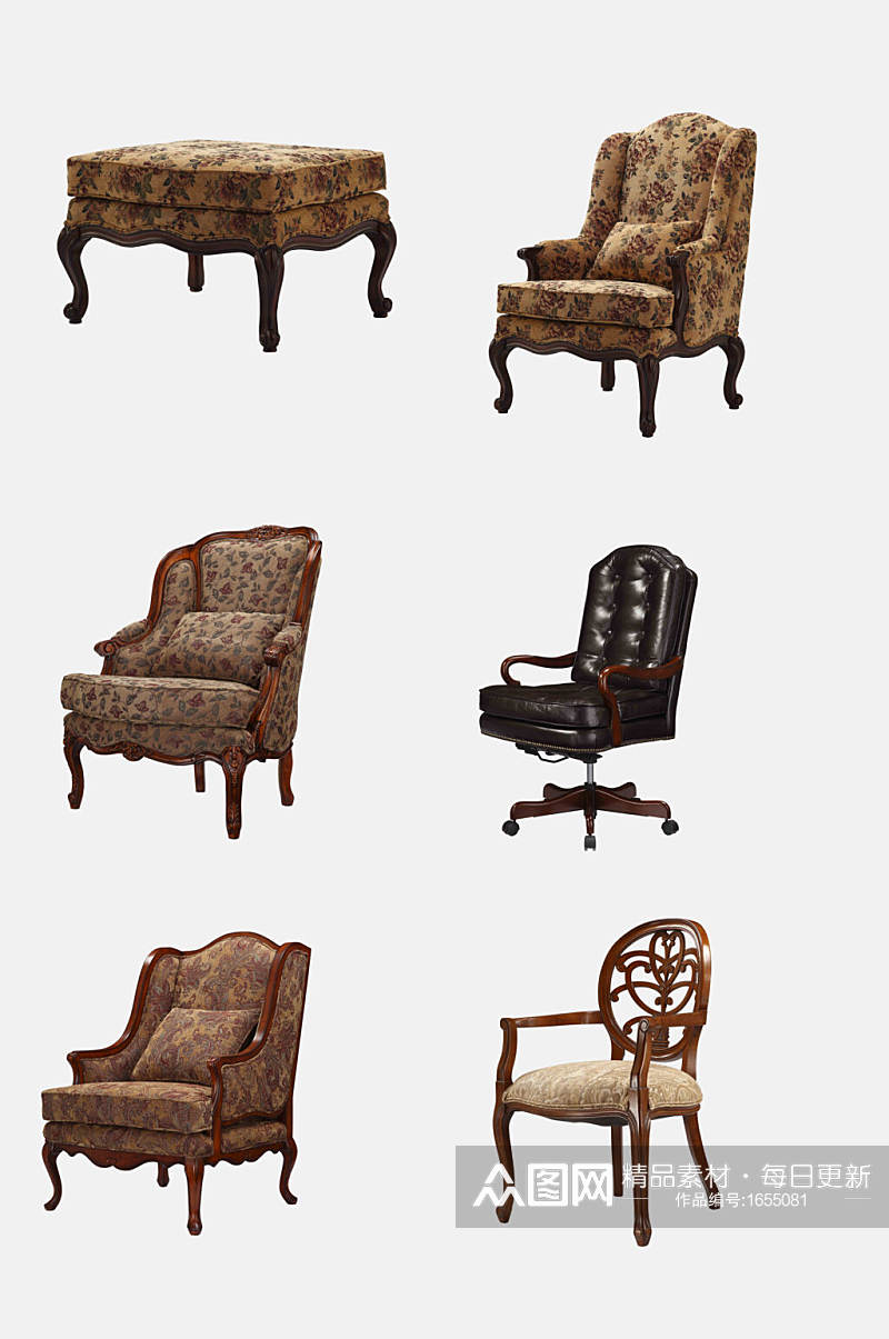 古风茶几座椅家具免抠元素素材