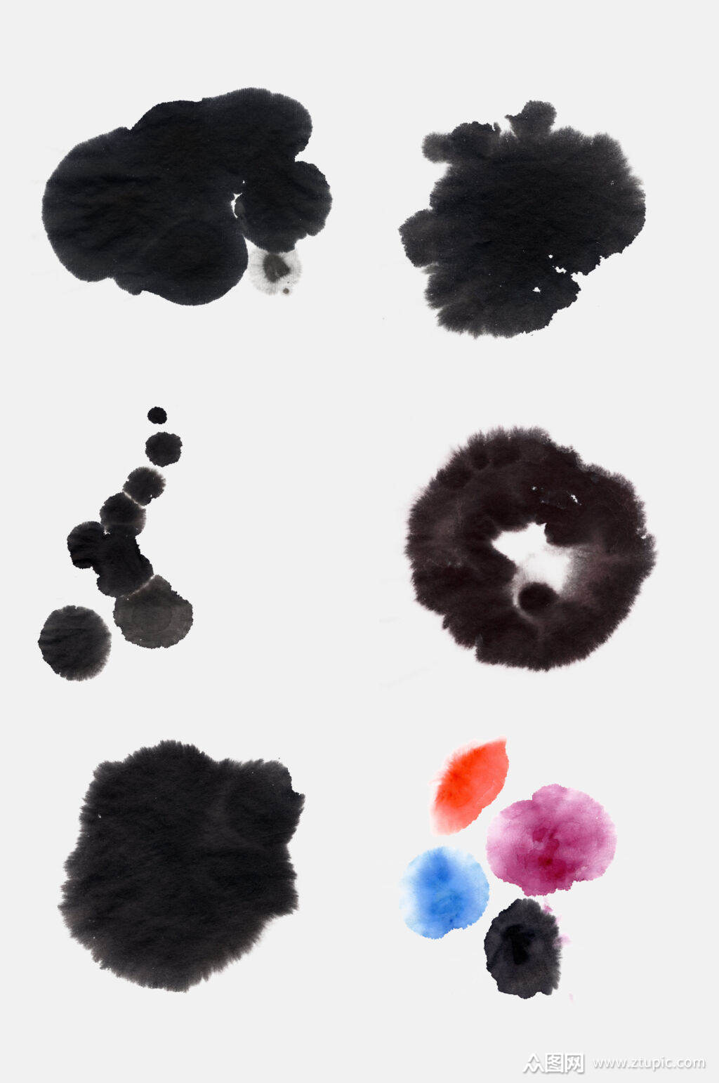 彩墨点元素素材