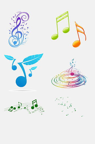 音符组合彩色音符旋律音乐设计元素