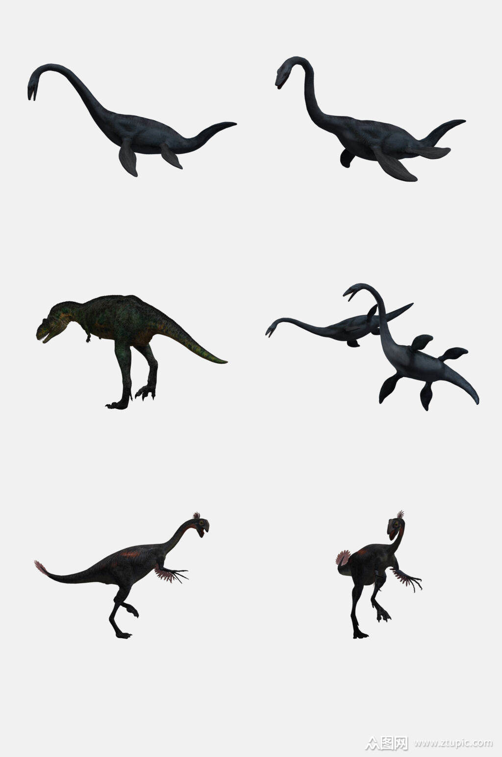多种恐龙免抠元素素材