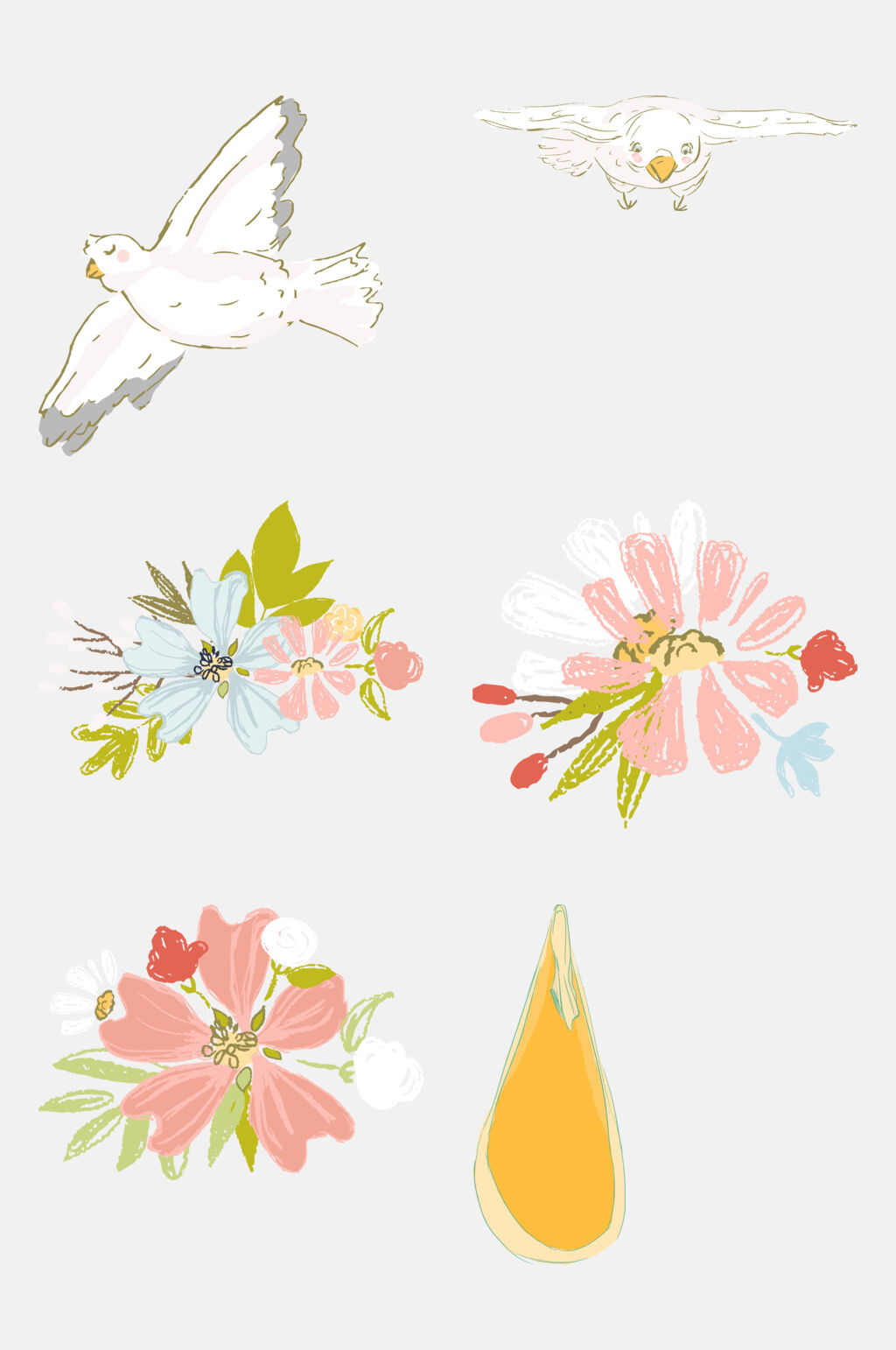 花朵水彩元素素材素材