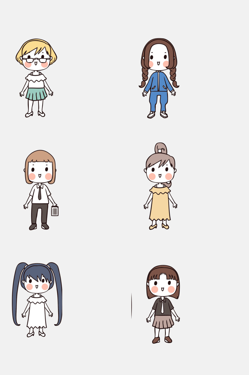 创意Q版插画卡通元素素材素材
