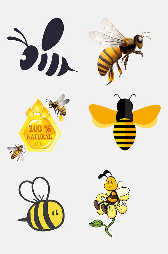 蜜蜂卡通蜜蜂蜂蜜英语变形设计元素1