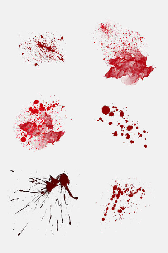 免抠元素红色血迹洒元素素材