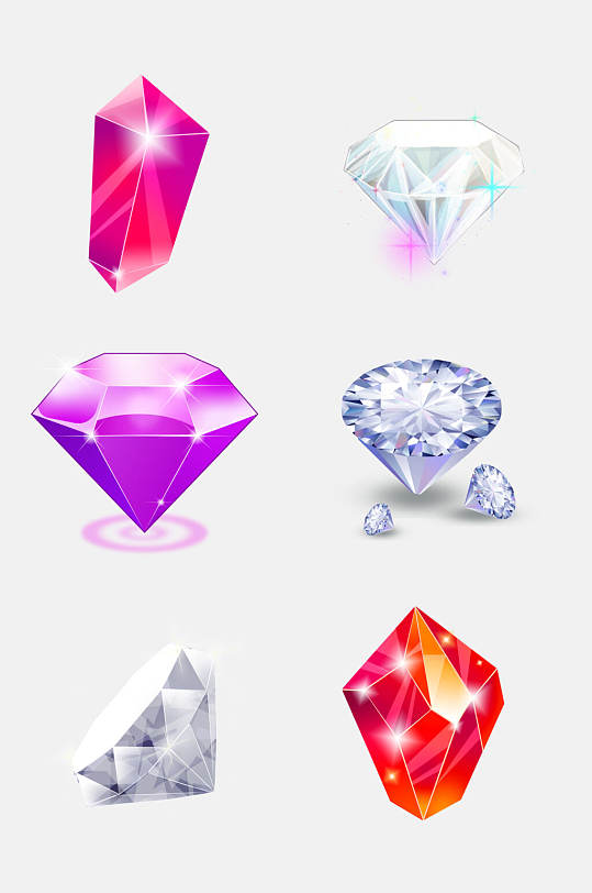 五颜六色钻石宝石元素素材