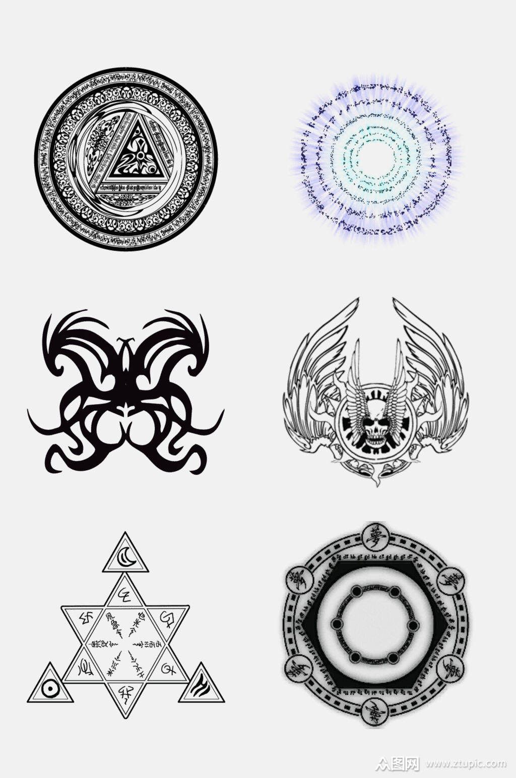 魔法阵免扣马变形翅膀符咒星矢设计元素6