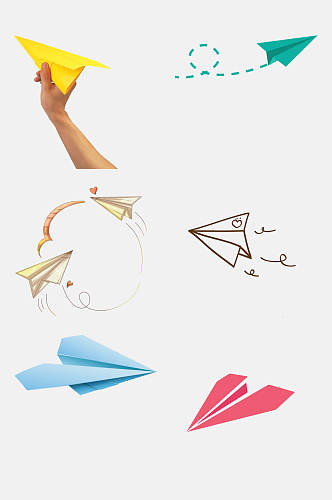 纸飞机卡通纸飞机纸飞机和手设计元素