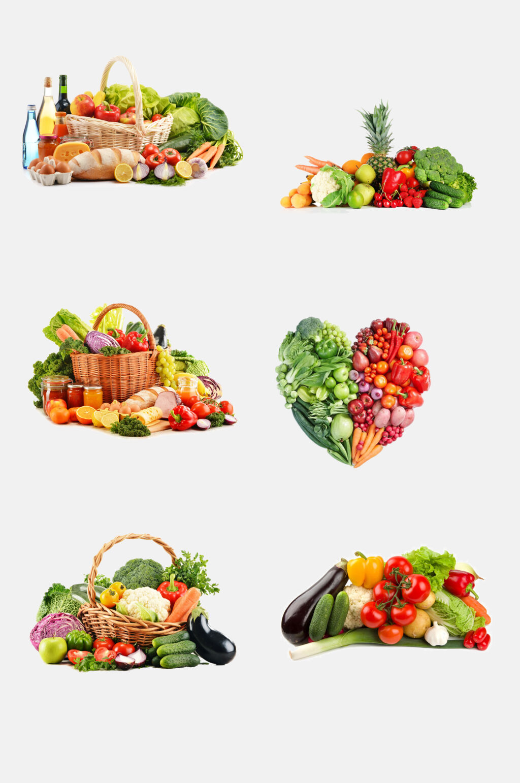 果蔬爱心形状元素素材