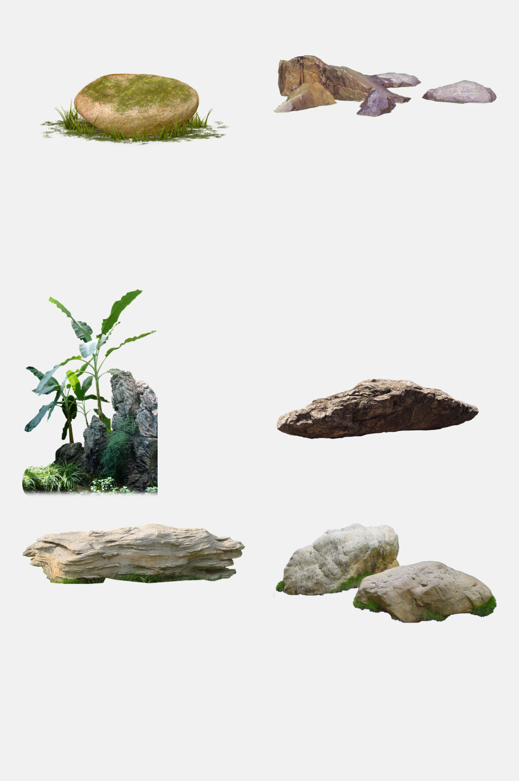 免抠元素山岩石石头鹅卵石矢量2素材