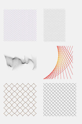 网络网格波纹网格渔网纹设计元素
