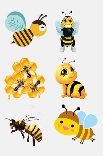 蜜蜂卡通蜜蜂蜜蜂宝宝蜂蜜蜂巢设计元素2