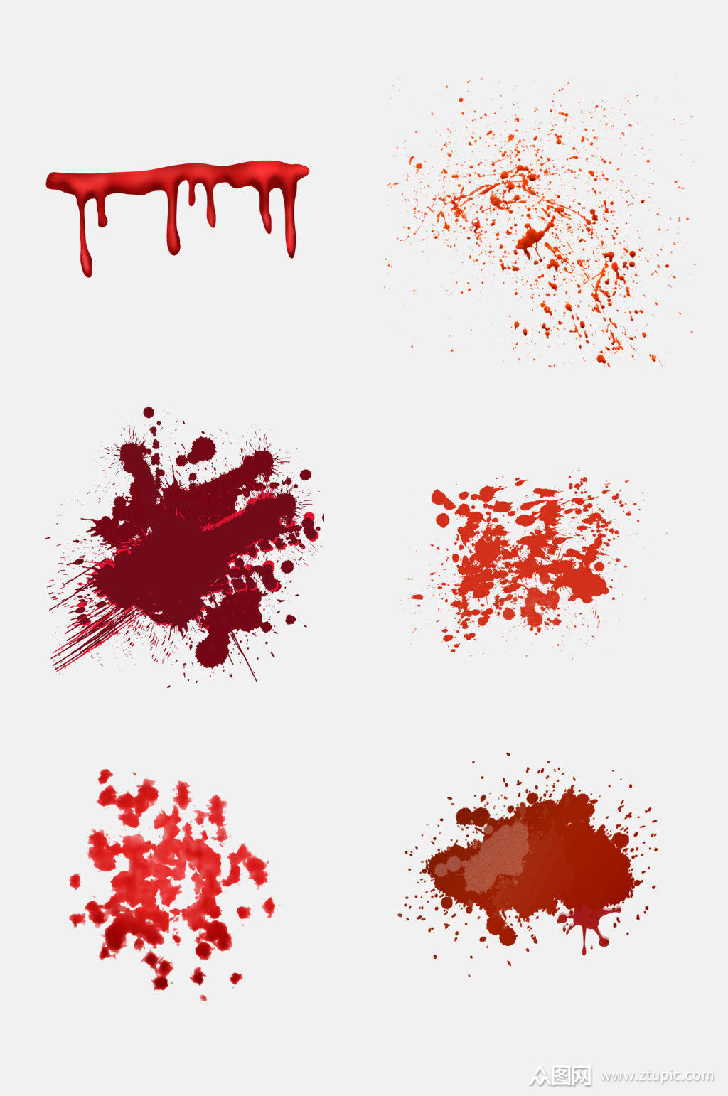 红色血迹点聚元素素材