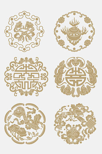 中式古典镂空家具花纹元素