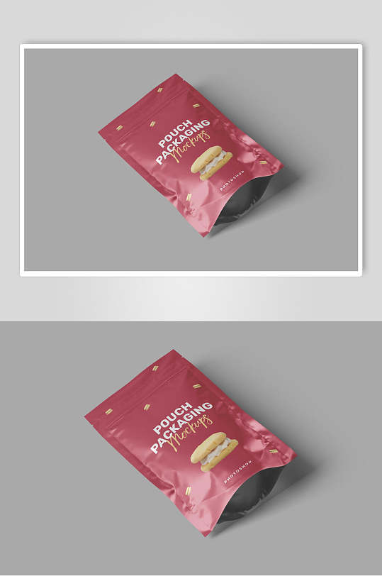 红色零食食品包装样机效果图