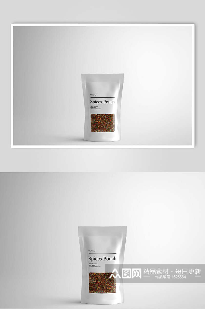 白色零食食品包装样机效果图素材