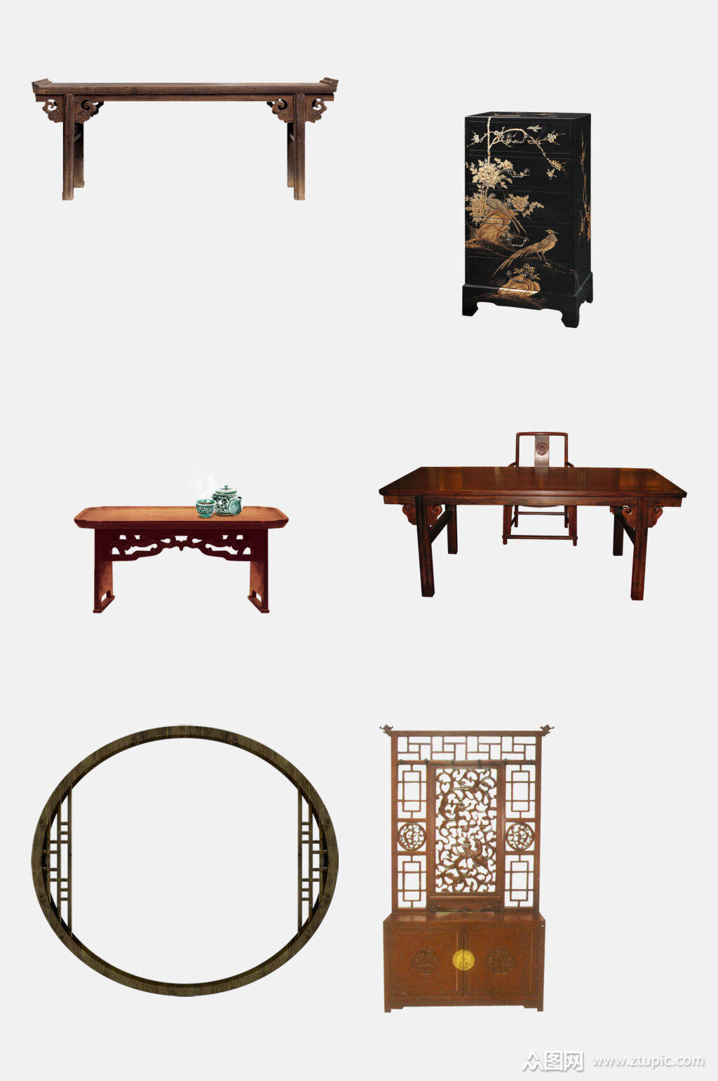 古风家具桌子免抠元素素材