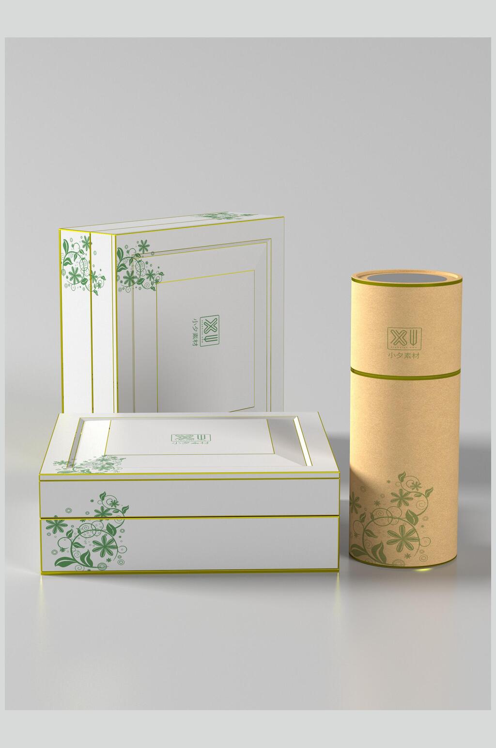 简约茶叶包装样机效果图素材