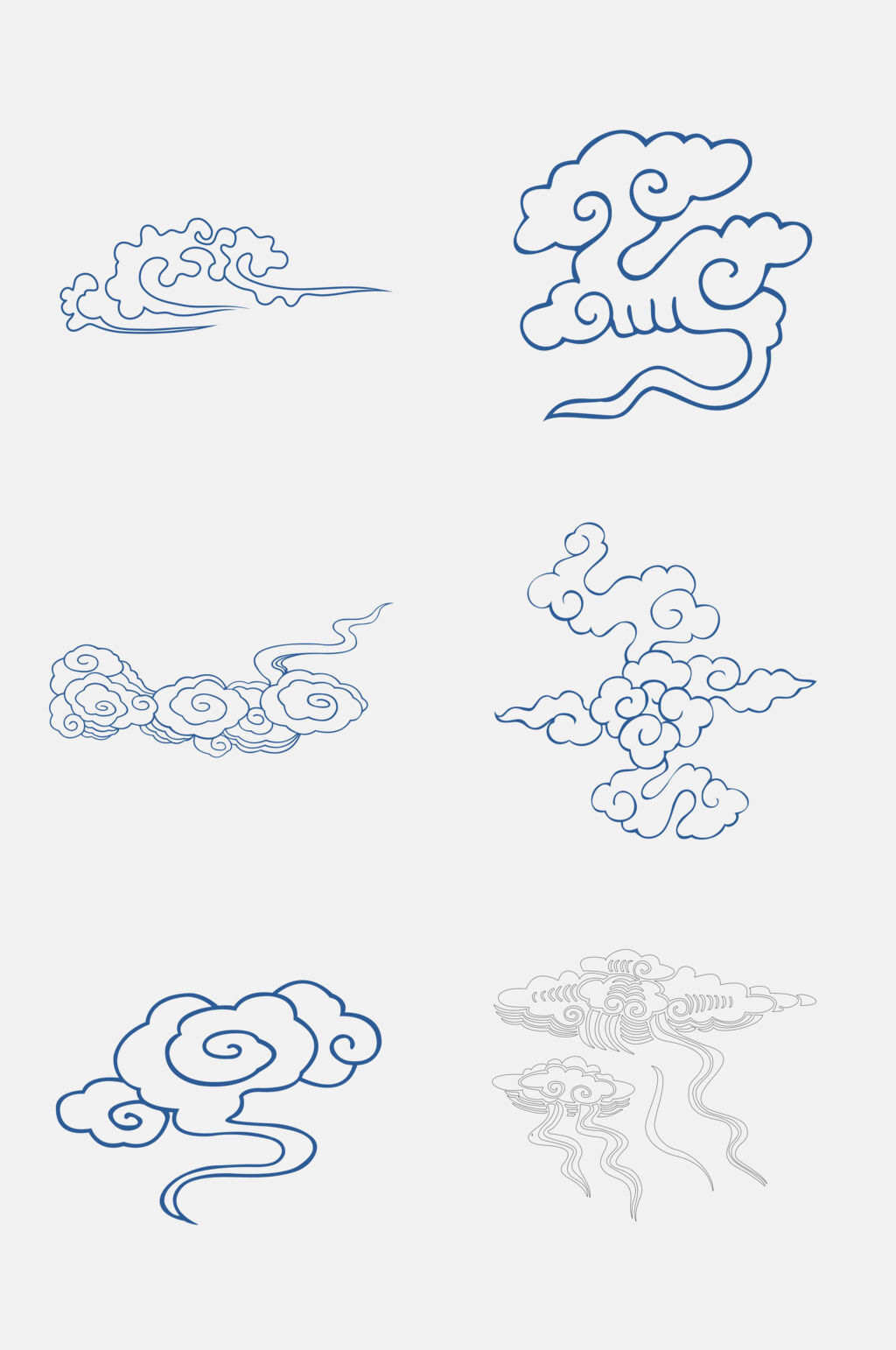 蓝色祥云元素素材素材