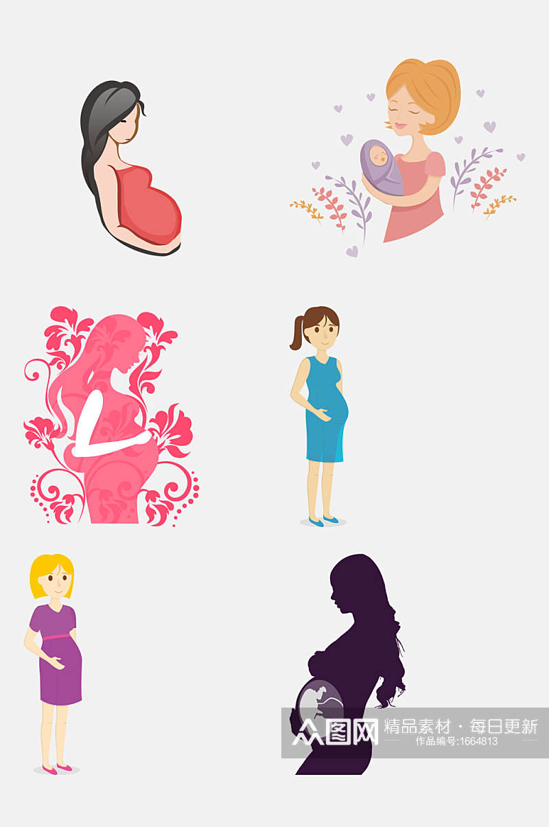 卡通孕妇性感设计元素素材