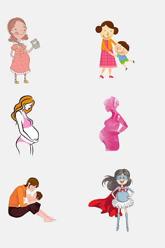幸福卡通孕妇设计元素