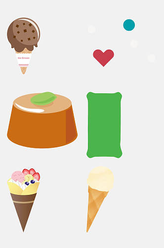 蛋糕甜品食物冰淇淋插画免扣元素