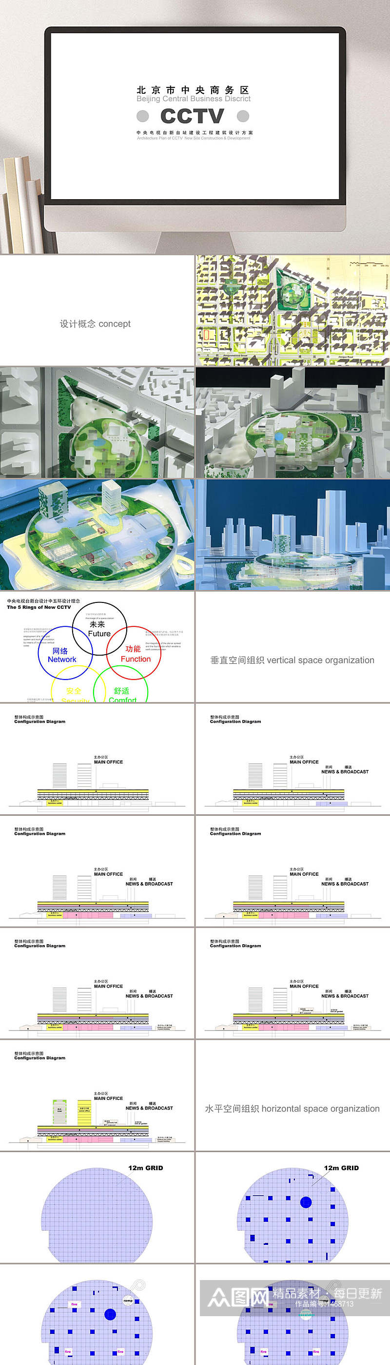 北京市中央商务区全新建筑设计模板PPT素材
