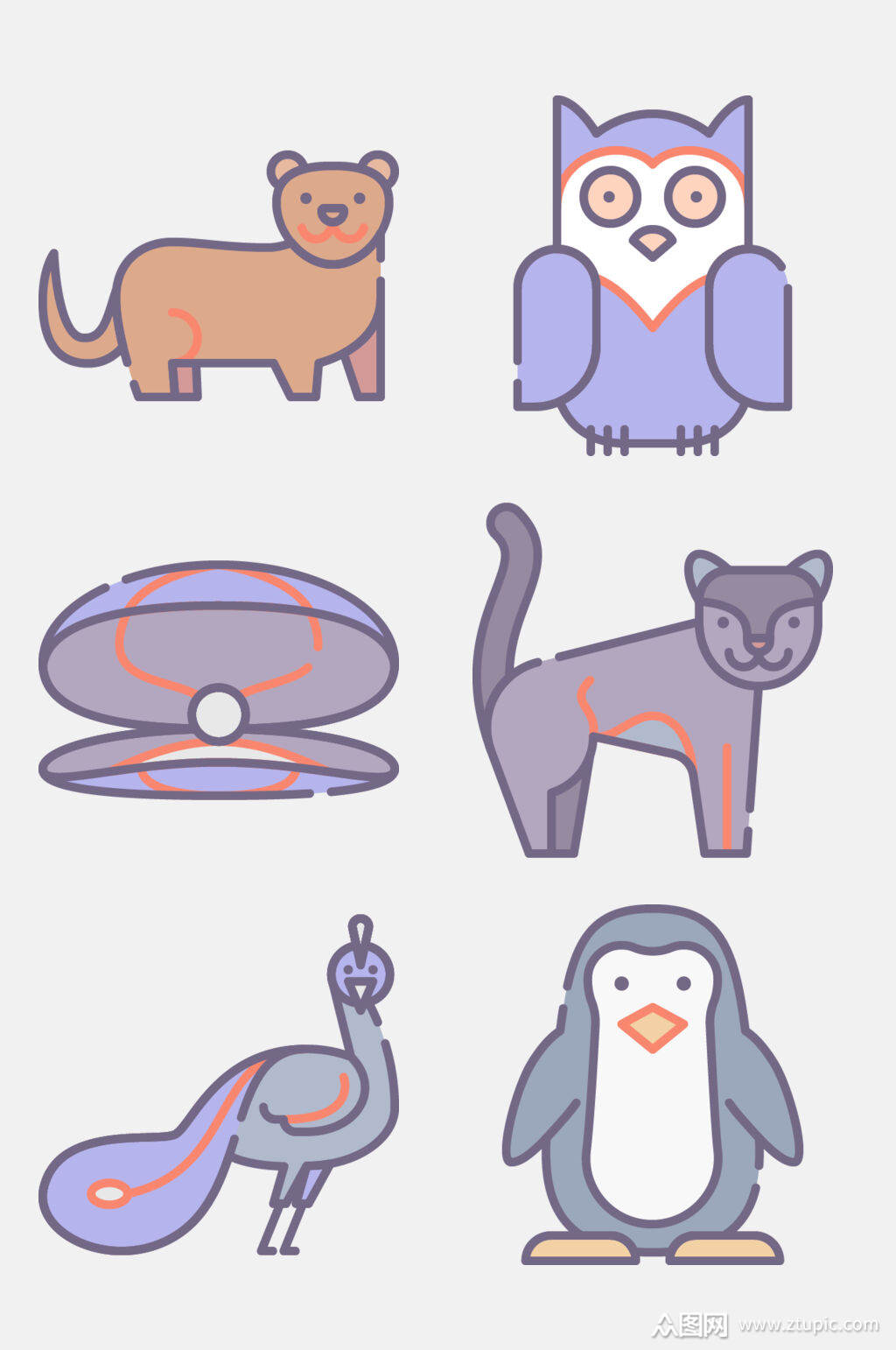 简约动物图标免抠素材