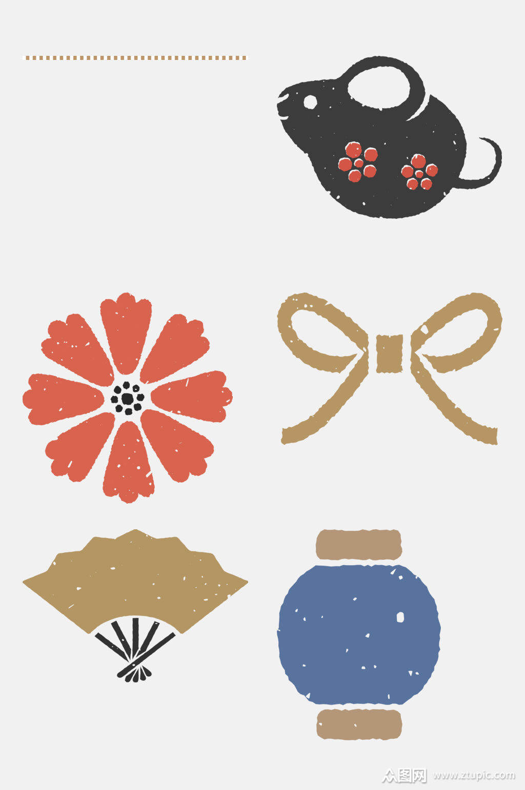 卡通和风日式图案元素素材素材