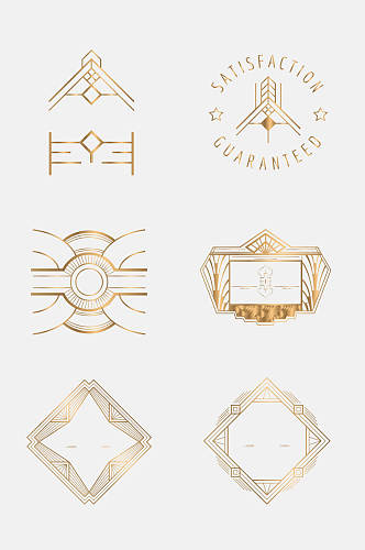 金色古典装饰欧式花纹免扣元素