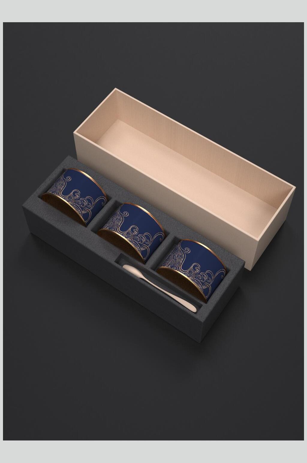 商务高端茶叶包装样机效果图素材