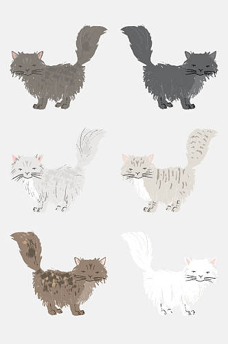 布偶猫猫咪动物卡通免扣元素