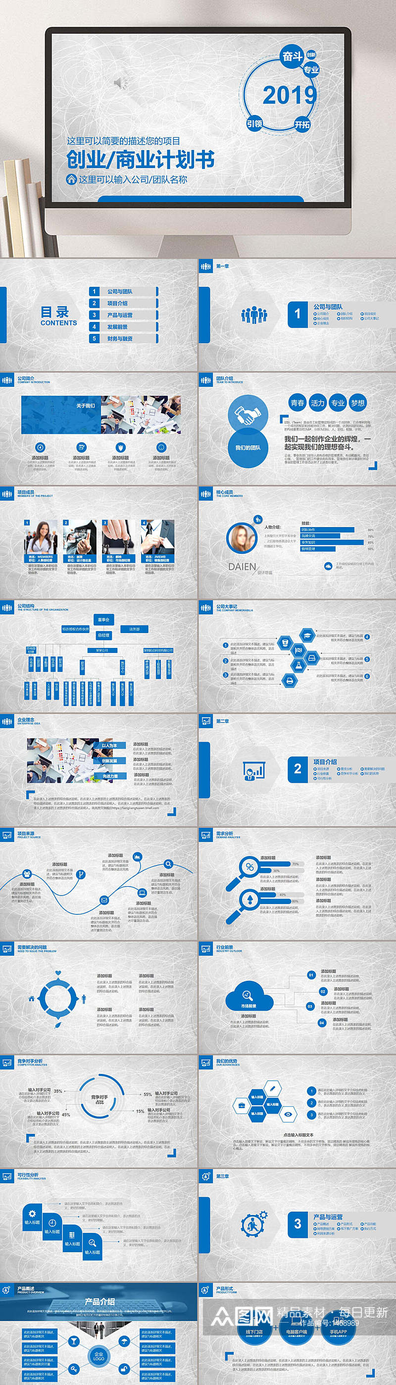 创业商业计划书公司企业产品宣传介绍模板PPT素材