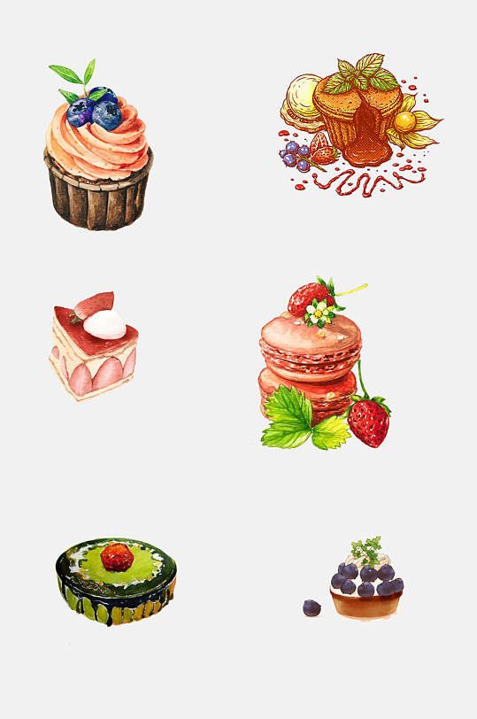 美味甜点插画免扣元素