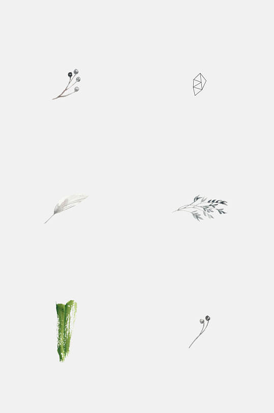 小清新手绘画花卉元素素材