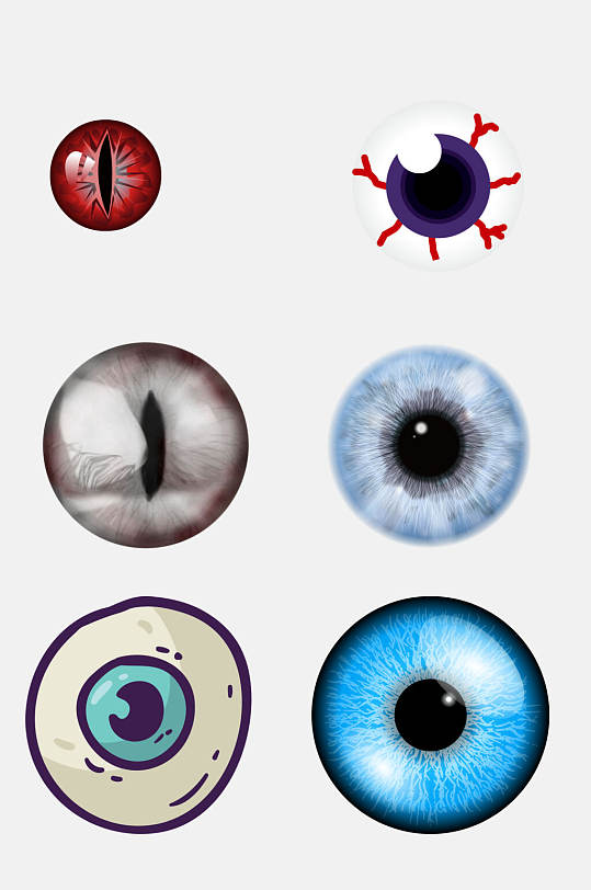 手绘画瞳孔眼球元素素材