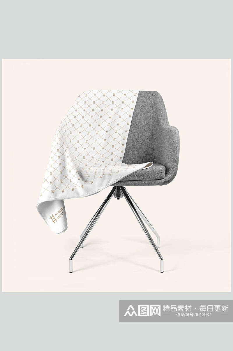 毛巾放椅子上样机效果图素材