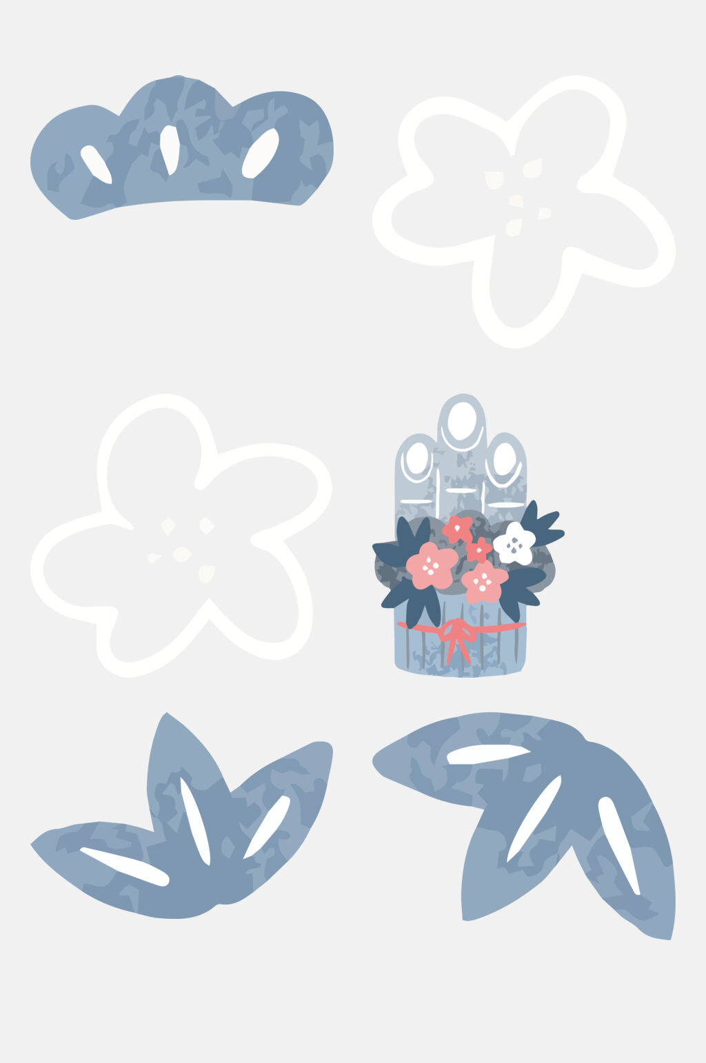 手绘卡通植物元素素材