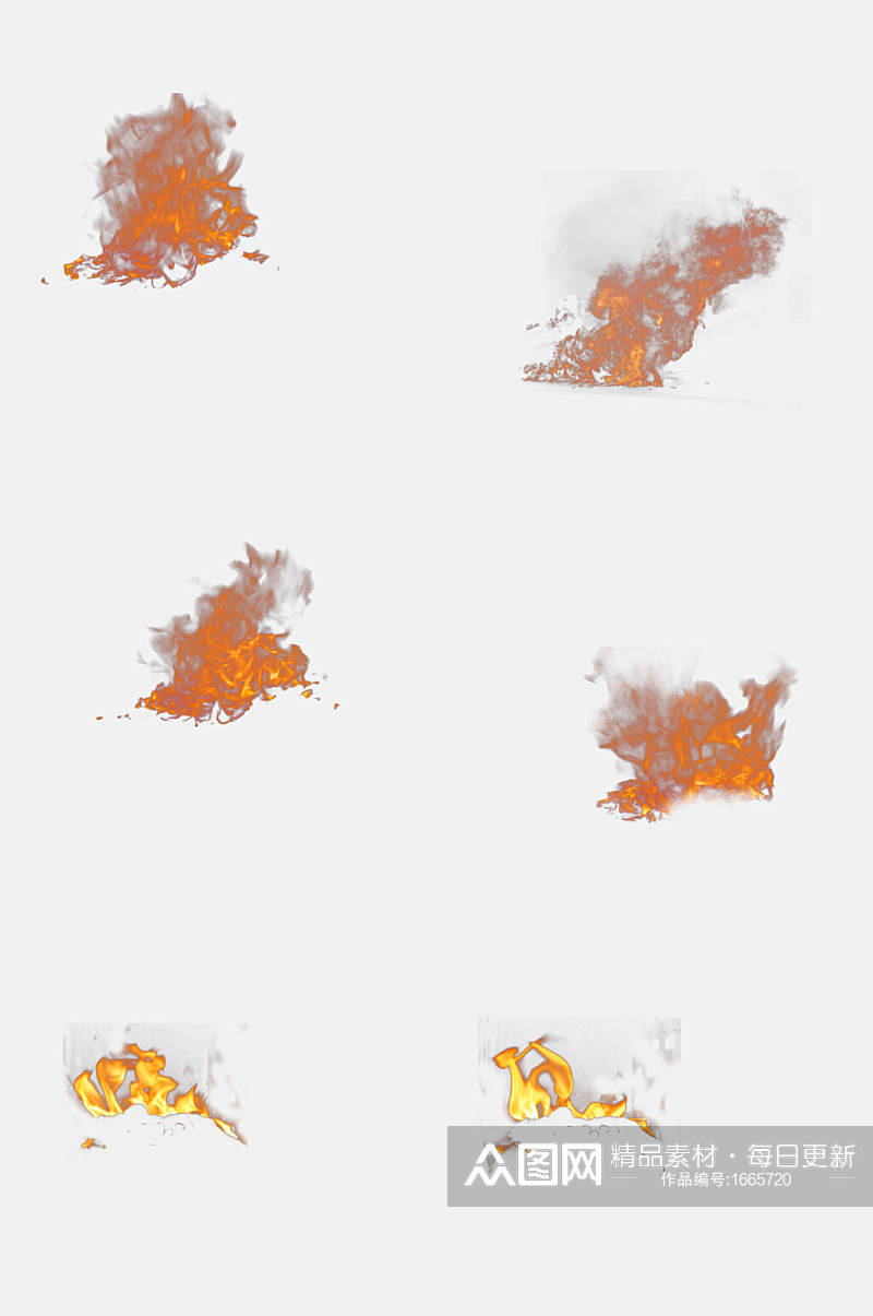 红色热烈火焰免扣元素素材