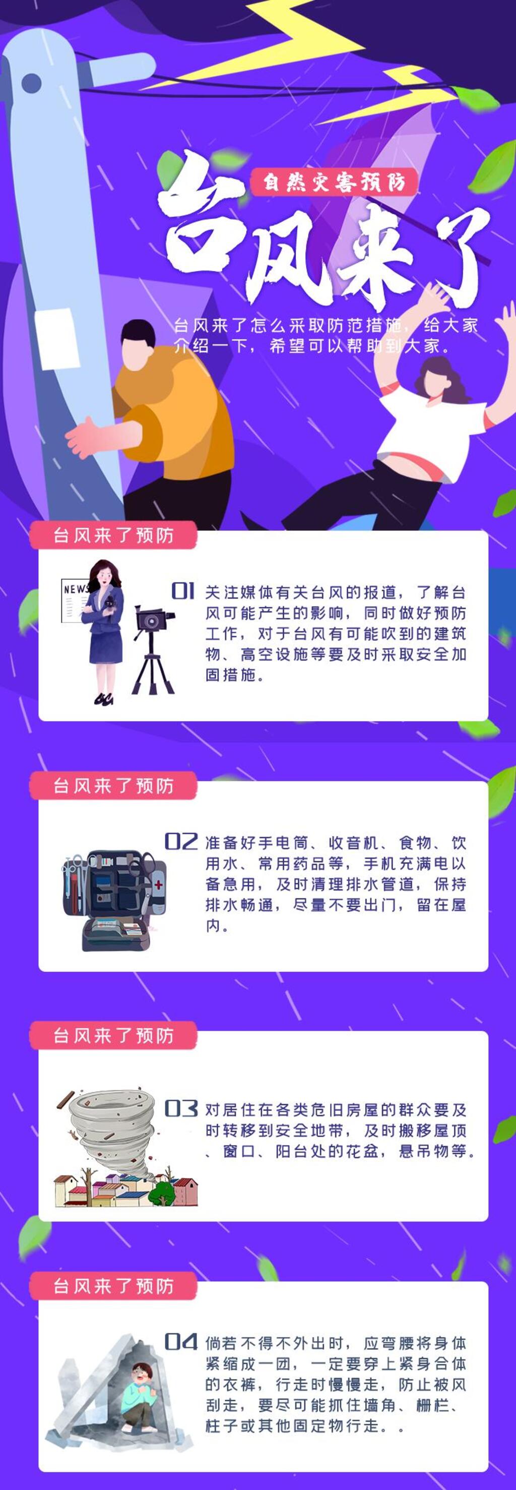 台风来了预防手机长图素材