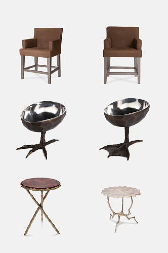时尚后现代板凳沙发茶几元素素材