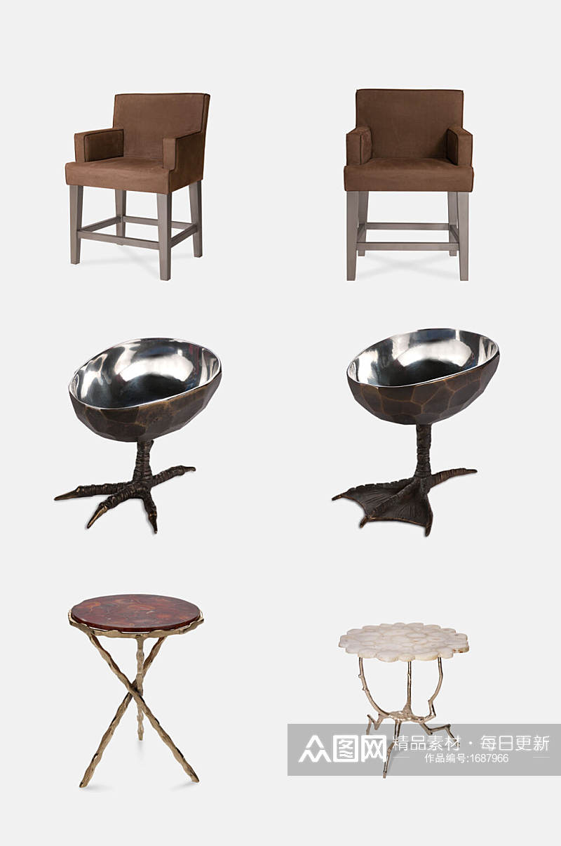 时尚后现代板凳沙发茶几元素素材素材