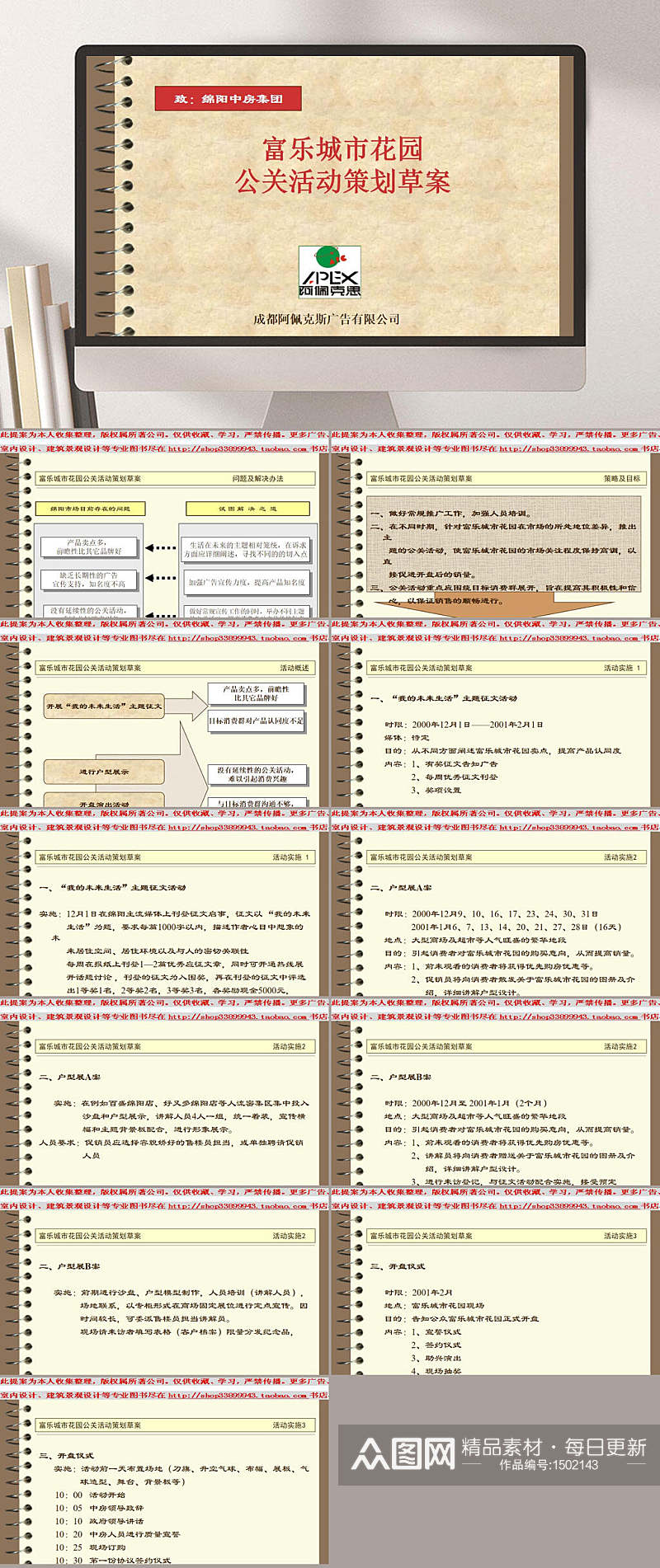 富乐城市花园开盘前期公关活动策划草案PPT模板素材