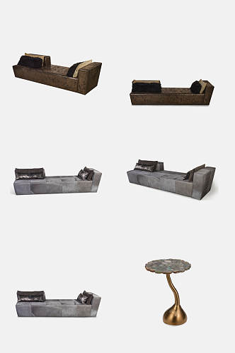 免抠元素高端后现代板凳沙发茶几元素素材