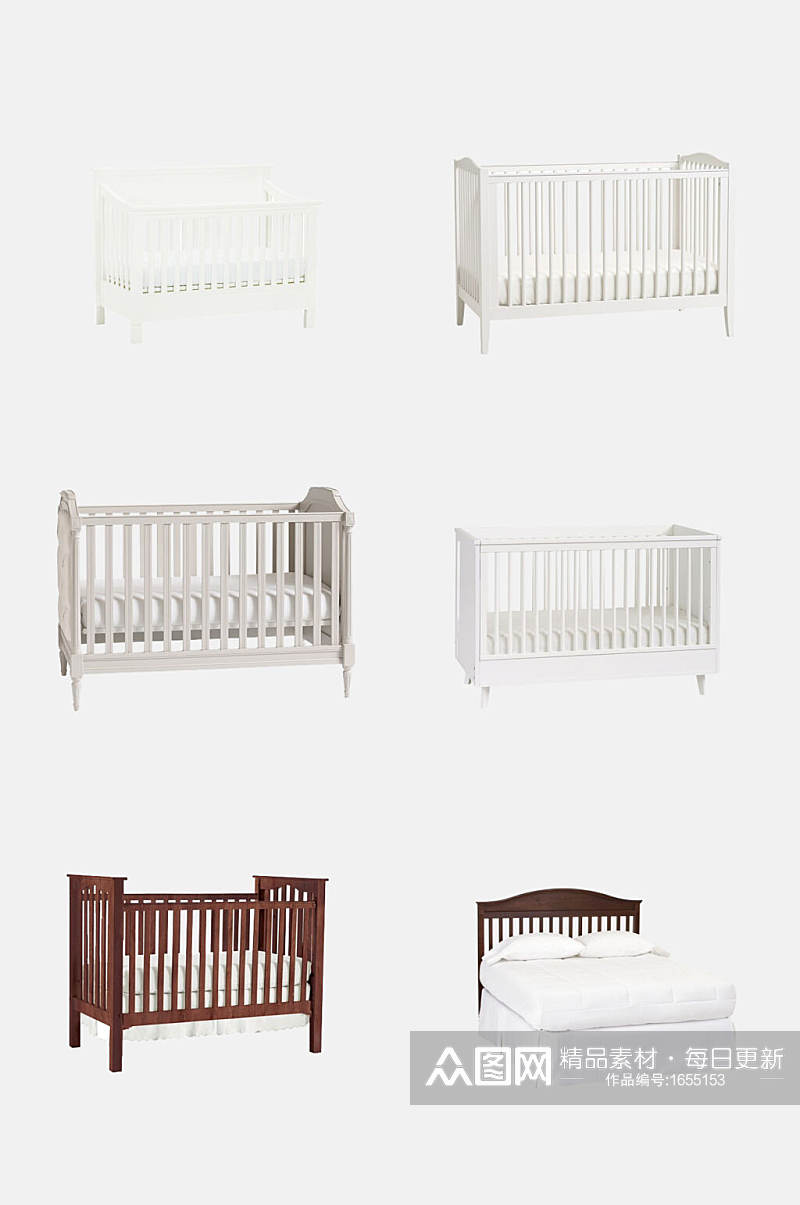 安全婴儿床床类家具免抠元素素材