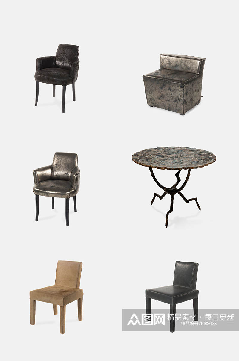 免抠元素典雅后现代板凳沙发茶几元素素材素材