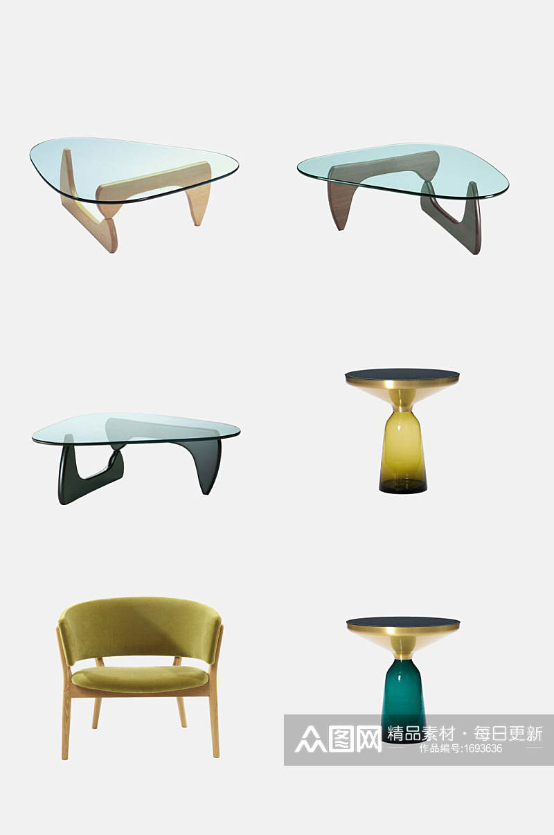 玻璃椅子沙发免扣元素素材素材