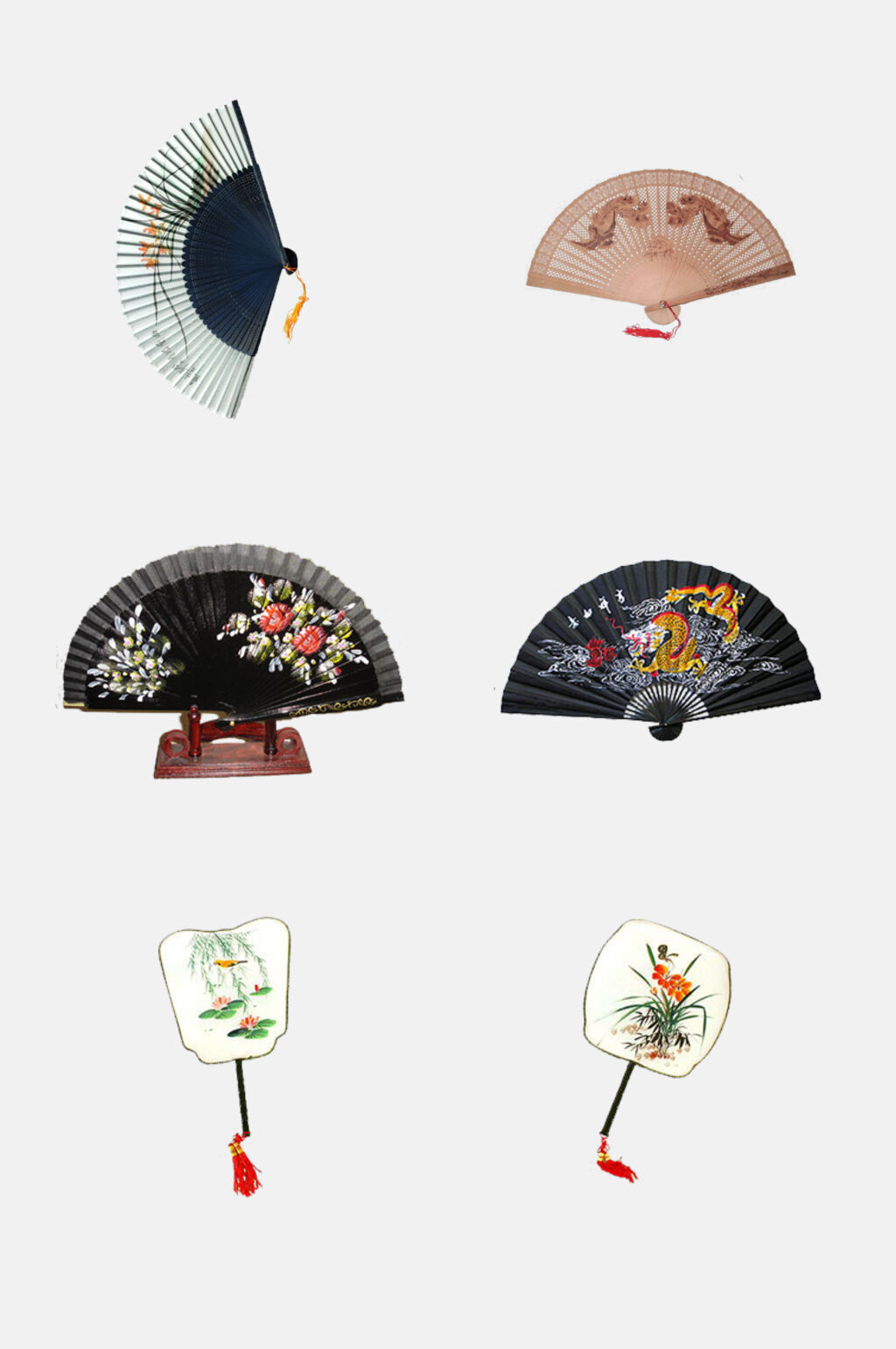 新中式古风插画折扇免扣元素素材