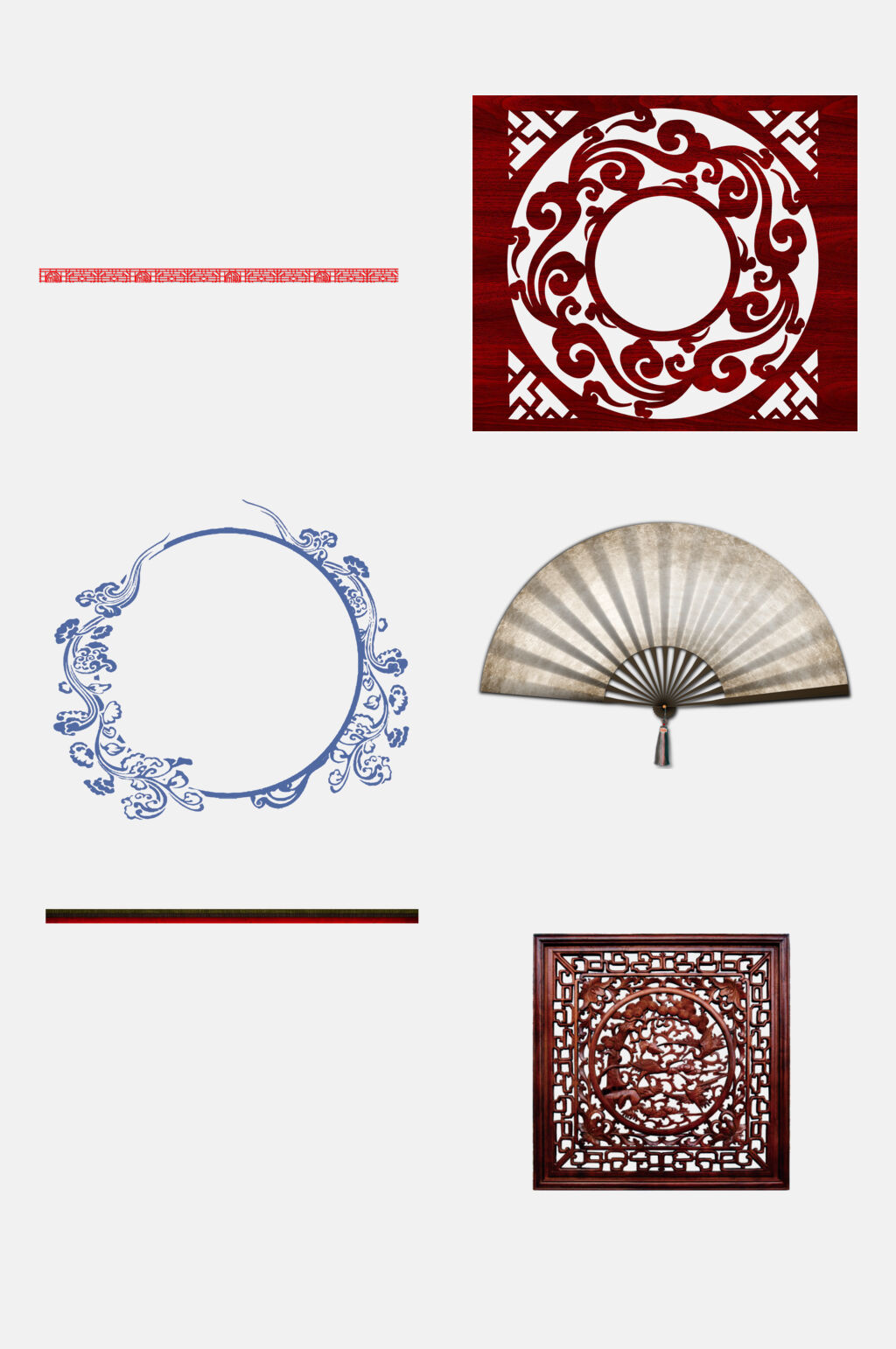 简约红色中式中国风边框元素素材素材