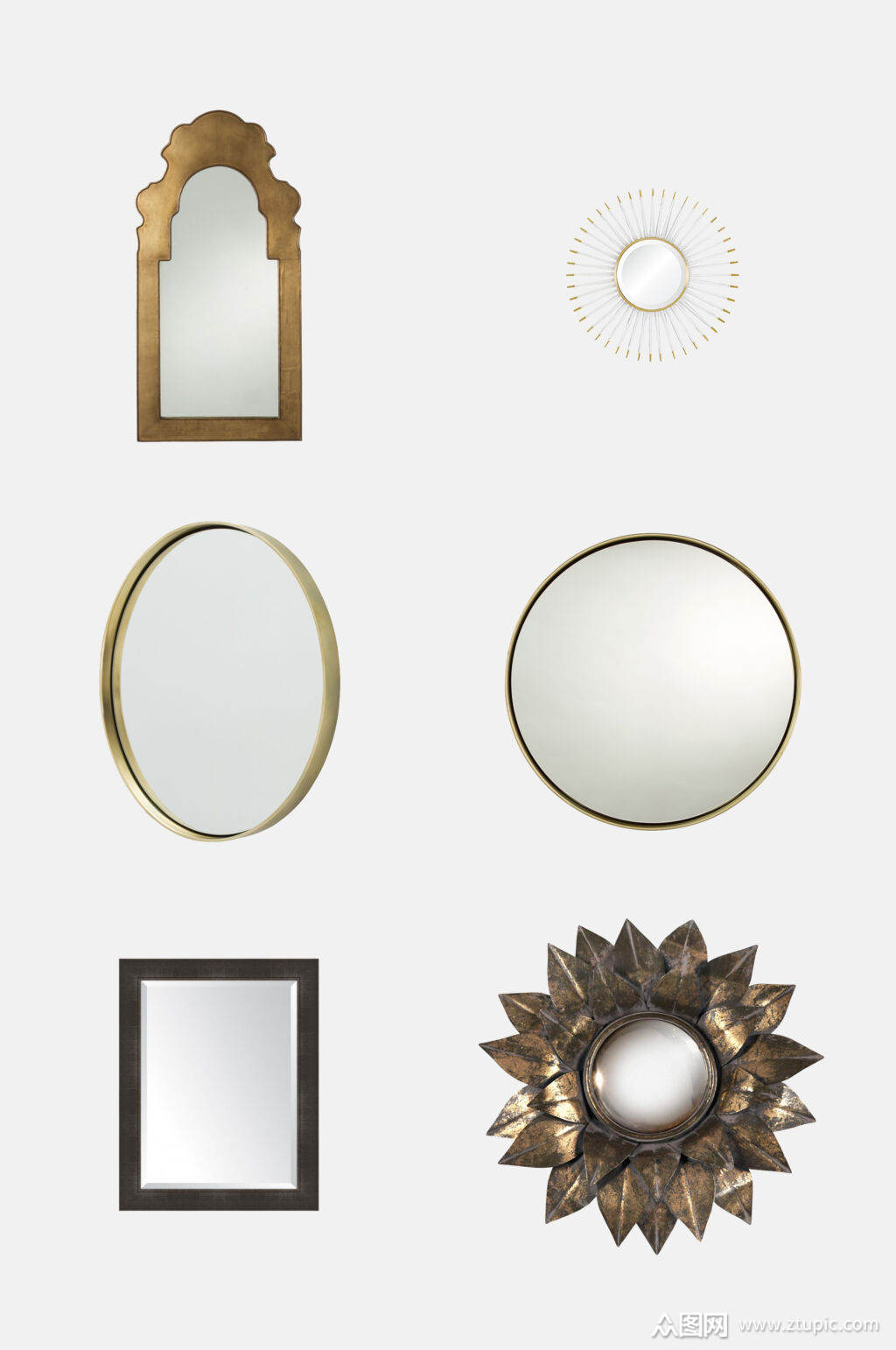 圆形长方形镜子免抠元素素材模板下载-编号1692974-众图网